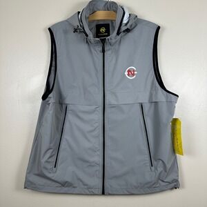 Nautica‎ Competition Men's XL Vest Gray Hooded Full Zip Lightweight Nautical NEW
